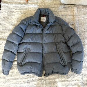 Gray Moncler wool short down jacket